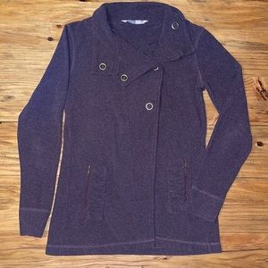 Athleta Button Asymmetric Sweatshirt